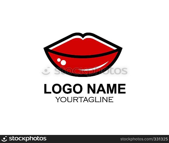 lips icon vector template design illustration