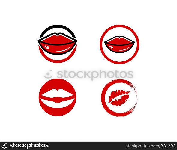 lips icon vector template design illustration