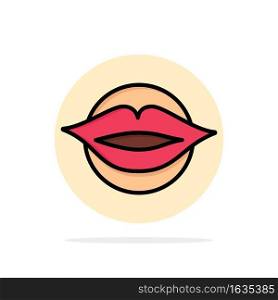 Lips, Mouth, Valentine’s, Face, Beauty Abstract Circle Background Flat color Icon