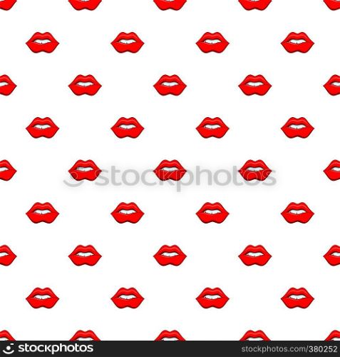 Lips pattern. Cartoon illustration of lips vector pattern for web. Lips pattern, cartoon style