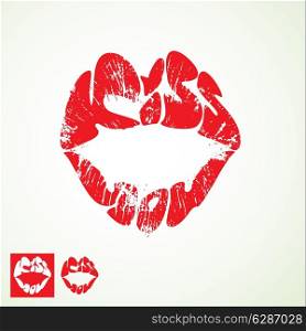 lips print in shape of words KISS YOU - Valentines Day element
