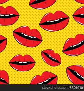 Lips Seamless Pattern Background in Pop Art Style Vector Illustration EPS10. Lips Seamless Pattern Background in Pop Art Style Vector Illustr