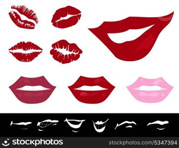 Lips3. Collection of female lips of the different form. A vector illustration