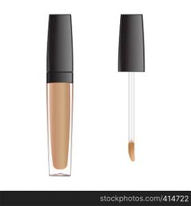 Lipstick concealer cosmetics container. Liquid lipstick. Skin makeup toner. Design element. Vector Illustration.