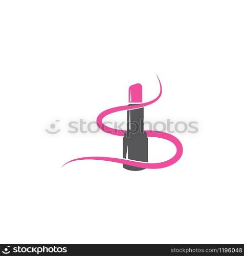 Lipstick fashion product label vector template