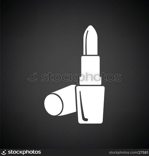 Lipstick icon. Black background with white. Vector illustration.