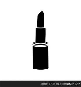lipstick icon silhouette. Decorative cosmetics and make-up. Logo or emblem