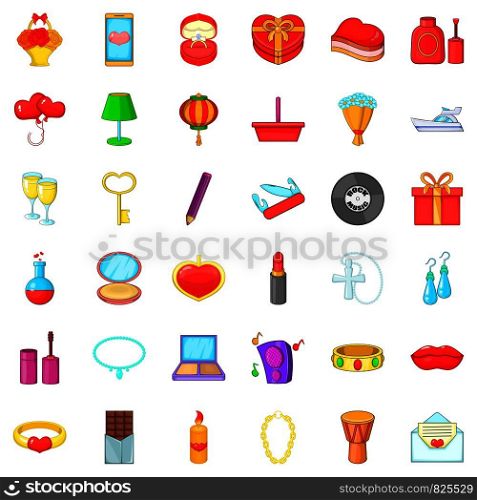 Lipstick icons set. Cartoon style of 36 lipstick vector icons for web isolated on white background. Lipstick icons set, cartoon style