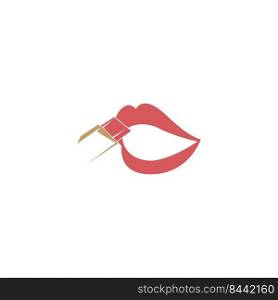 Lipstick, Lip color icon illustration vector