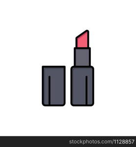 Lipstick, Makeup Flat Color Icon. Vector icon banner Template