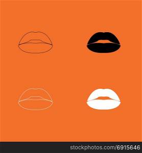Lipstick or lips icon .