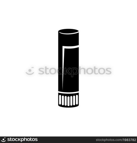 Lipstick Tube, Lip Balm, Cosmetic. Flat Vector Icon illustration. Simple black symbol on white background. Lipstick Tube, Lip Balm, Cosmetic sign design template for web and mobile UI element. Lipstick Tube, Lip Balm, Cosmetic Flat Vector Icon