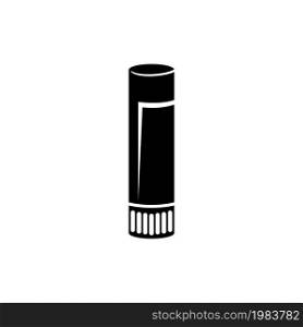 Lipstick Tube, Lip Balm, Cosmetic. Flat Vector Icon illustration. Simple black symbol on white background. Lipstick Tube, Lip Balm, Cosmetic sign design template for web and mobile UI element. Lipstick Tube, Lip Balm, Cosmetic Flat Vector Icon