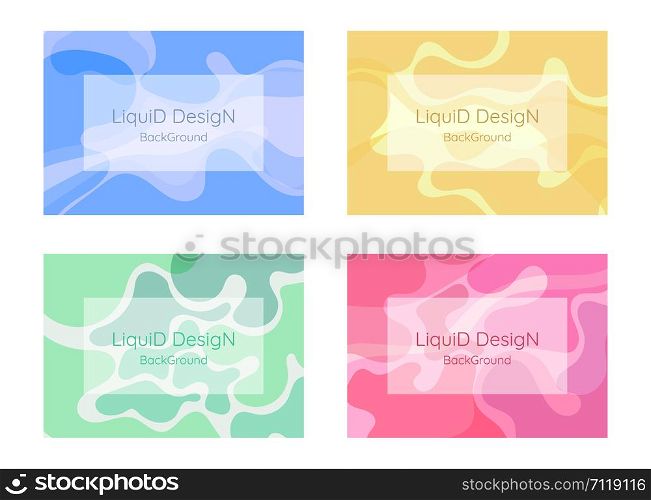Liquid background design and modern art fluid style with space for text. vector illustration