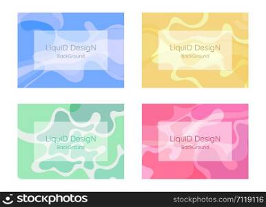 Liquid background design and modern art fluid style with space for text. vector illustration