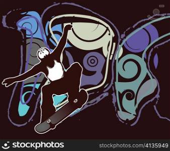 liquid background with skater vector illustration