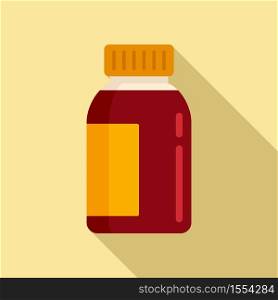 Liquid cough syrup icon. Flat illustration of liquid cough syrup vector icon for web design. Liquid cough syrup icon, flat style