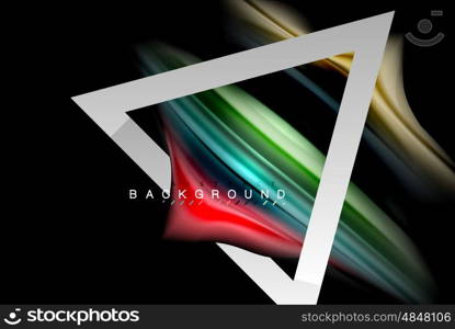 Liquid fluid colors holographic design with metallic style line shape. Liquid fluid colors holographic design with metallic style line shape. Vector artistic illustration for presentation, app wallpaper, banner or poster