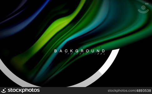 Liquid fluid colors holographic design with metallic style line shape. Liquid fluid colors holographic design with metallic style line shape. Vector artistic illustration for presentation, app wallpaper, banner or poster