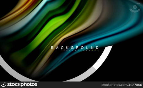 Liquid fluid colors holographic design with metallic style line shape. Liquid fluid colors holographic design with metallic style line shape. Vector artistic illustration for presentation, app wallpaper, banner or poster