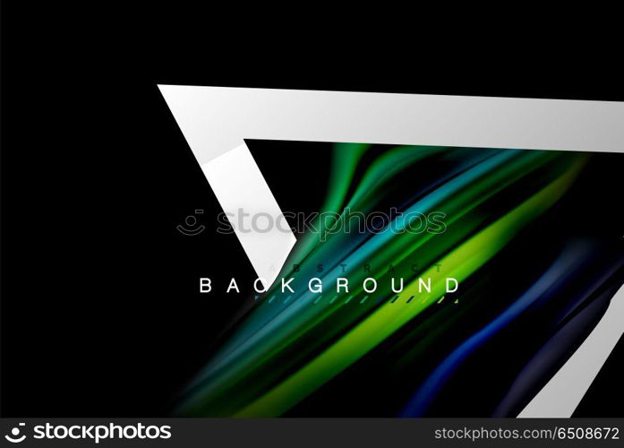 Liquid fluid colors holographic design with metallic style line shape. Liquid fluid colors holographic design with metallic style line shape. Vector artistic illustration for presentation, app wallpaper, banner or poster