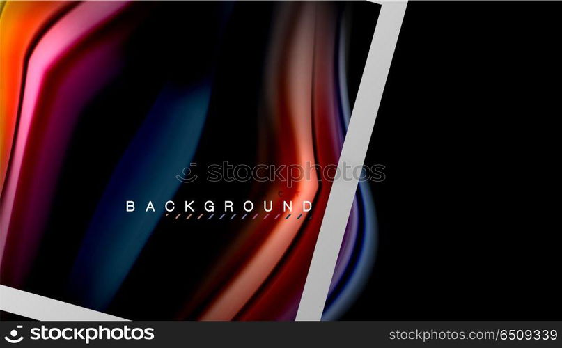 Liquid fluid colors holographic design with metallic style line shape. Liquid fluid colors holographic design with metallic style line shape. Vector artistic illustration for presentation, app wallpaper, banner or poster