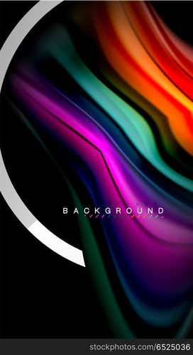 Liquid fluid colors holographic design with metallic style line shape. Liquid fluid colors holographic design with metallic style line shape. Vector artistic illustration for presentation, app wallpaper, banner or poster