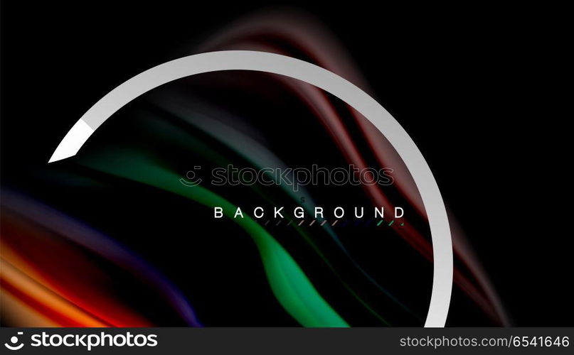 Liquid fluid colors holographic design with metallic style line shape. Liquid fluid colors holographic design with metallic style line shape. Vector artistic illustration for presentation, app wallpaper, banner or poster