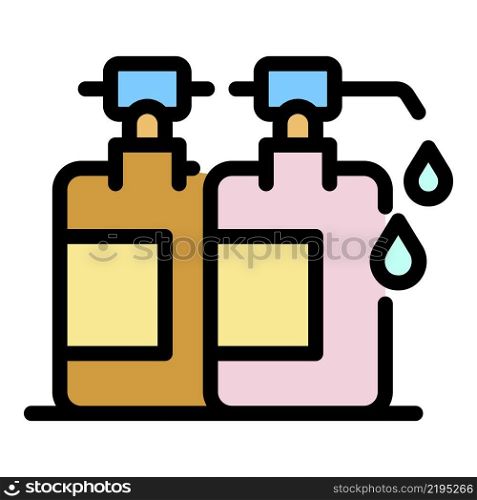 Liquid hand soap icon. Outline liquid hand soap vector icon color flat isolated. Liquid hand soap icon color outline vector