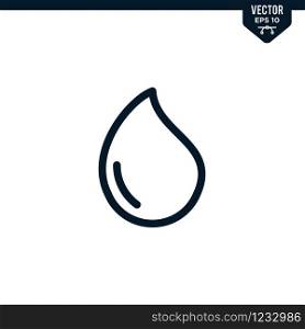 Liquid icon collection in outlined or line art style, editable stroke vector