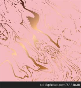 Liquid marble texture design, colorful marbling surface, pink and gold, vibrant abstract paint design, vector illustration