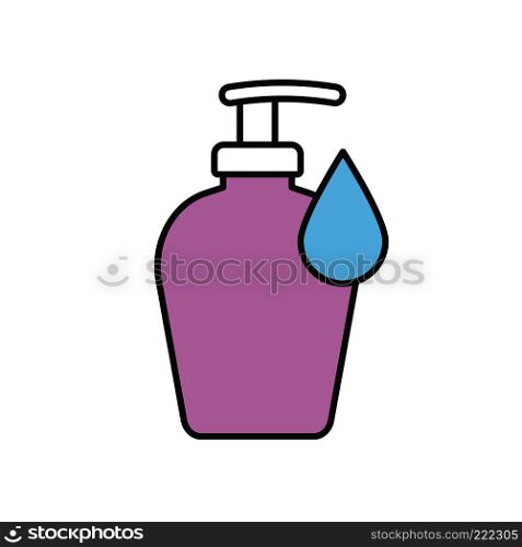Liquid soap bottle color icon. Shower gel. Isolated vector illustration. Liquid soap bottle color icon