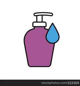 Liquid soap bottle color icon. Shower gel. Isolated vector illustration. Liquid soap bottle color icon