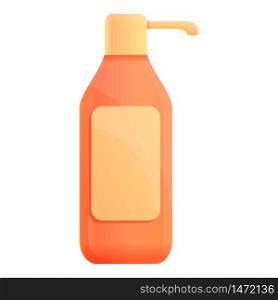 Liquid soap bottle icon. Cartoon of liquid soap bottle vector icon for web design isolated on white background. Liquid soap bottle icon, cartoon style