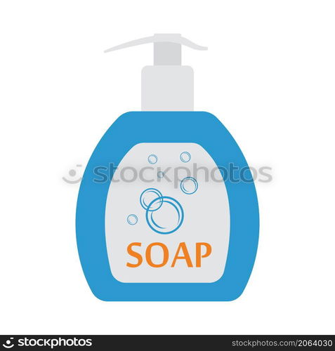 Liquid Soap Icon. Flat Color Design. Vector Illustration.