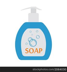 Liquid Soap Icon. Flat Color Design. Vector Illustration.