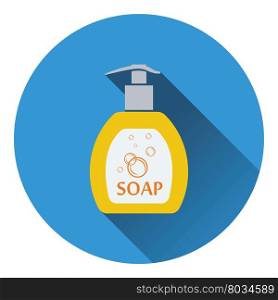 Liquid soap icon. Flat color design. Vector illustration.