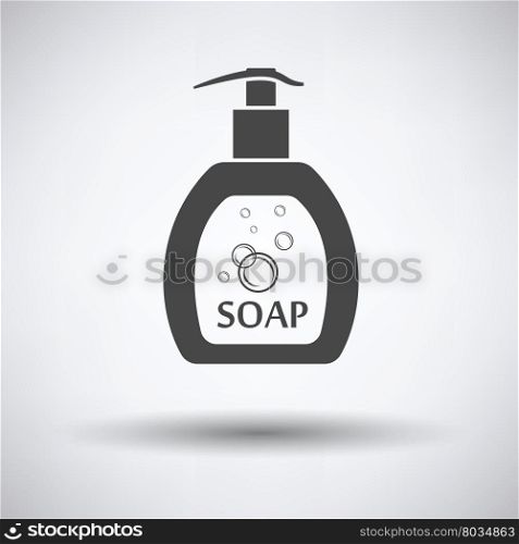 Liquid soap icon on gray background, round shadow. Vector illustration.
