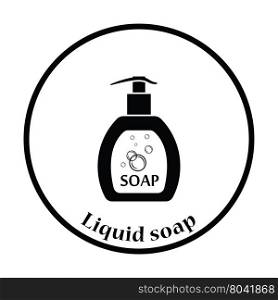 Liquid soap icon. Thin circle design. Vector illustration.