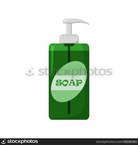 liquid soap with dispenser in flat style, vector. liquid soap with dispenser in flat style