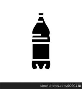 liquid water plastic bottle glyph icon vector. liquid water plastic bottle sign. isolated symbol illustration. liquid water plastic bottle glyph icon vector illustration