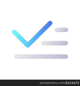 List and checkmark pixel perfect flat gradient two-color ui icon. Group of messages. Completion. Simple filled pictogram. GUI, UX design for mobile application. Vector isolated RGB illustration. List and checkmark pixel perfect flat gradient two-color ui icon