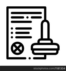 List Denial Stamp Icon Vector. Outline List Denial Stamp Sign. Isolated Contour Symbol Illustration. List Denial Stamp Icon Vector Outline Illustration