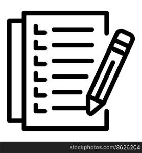 List icon outline vector. Check document. Store wishlist. List icon outline vector. Check document