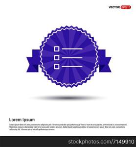 List Menu Icon - Purple Ribbon banner