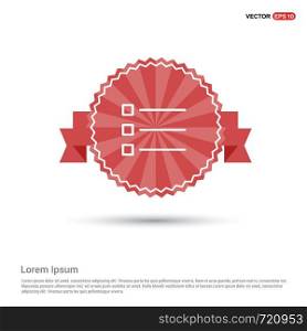 List Menu Icon - Red Ribbon banner