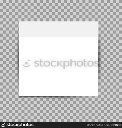 List paper sticker with shadow on transparent background. Vector. List paper sticker with shadow on transparent background