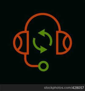 Listening icon. Outline illustration of listening vector icon for web. Listening icon, outline style