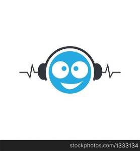 Listening music logo template vector icon design