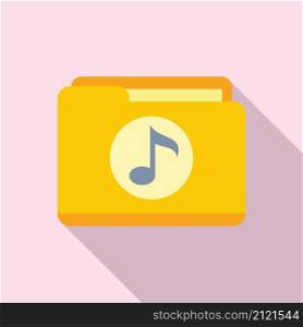 Listening playlist icon flat vector. Music song. Listen audio. Listening playlist icon flat vector. Music song